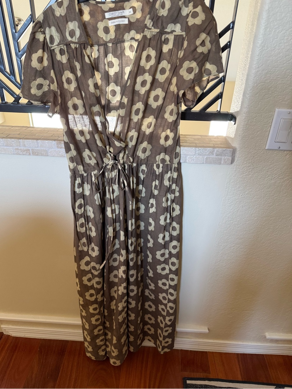 Christy Dawn The Dawn Dress Floral Tie-Waist Maxi Dress with Cream Flowers - Picture 2 of 4